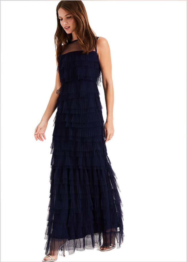  Fleur Tiered Tulle Maxi Dress Sapphire 204951690