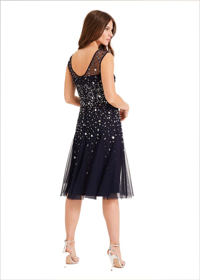  Lena Sequinned Dress Navy/Silver 204963032