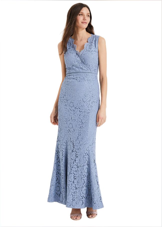  Paola Lace Fishtail Dress Powder Blue 205327198