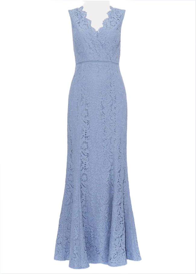  Paola Lace Fishtail Dress Powder Blue 205327198