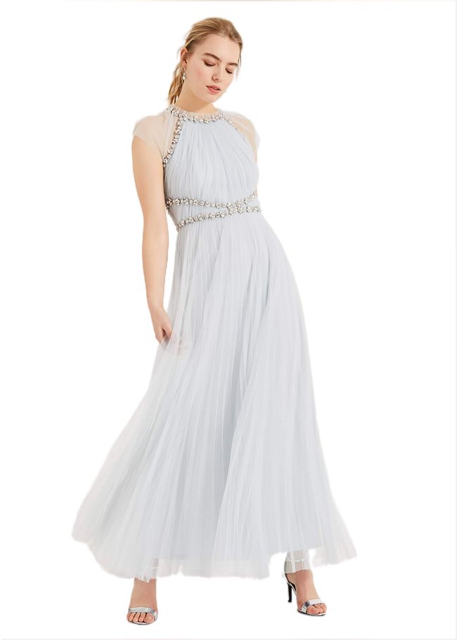  Gerona Pleated Tulle Dress Ice Blue 205804242