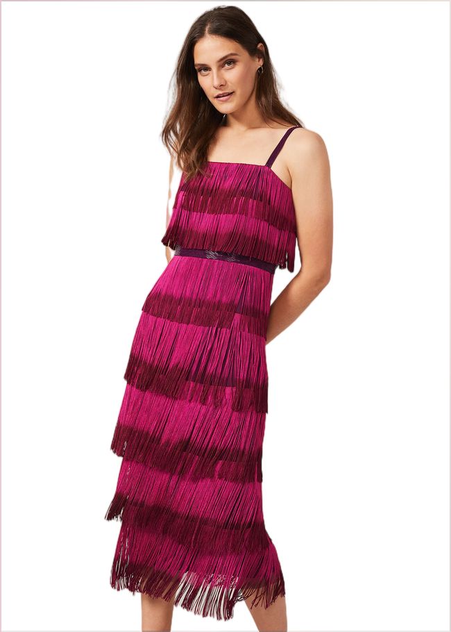  Katalina Dip Dye Fringe Dress Magenta/Orchid 207271557