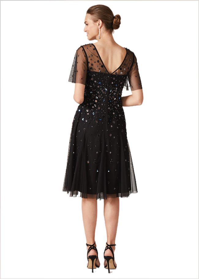  Molly Short Sequin Dress Black/Multi 207679492