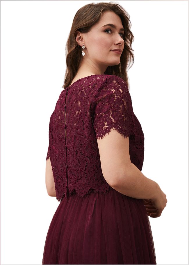  Kiera Lace Tulle Maxi Dress Berry 208727720