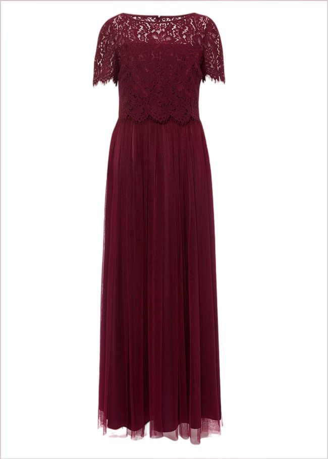  Kiera Lace Tulle Maxi Dress Berry 208727720