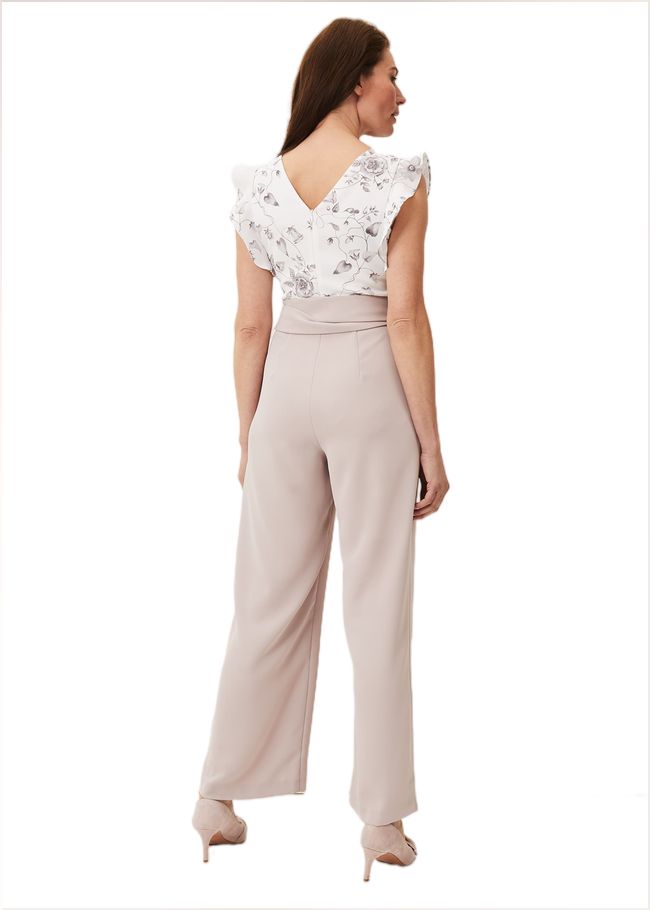  Victoriana Printed Jumpsuit Ivory/Taupe 208953616