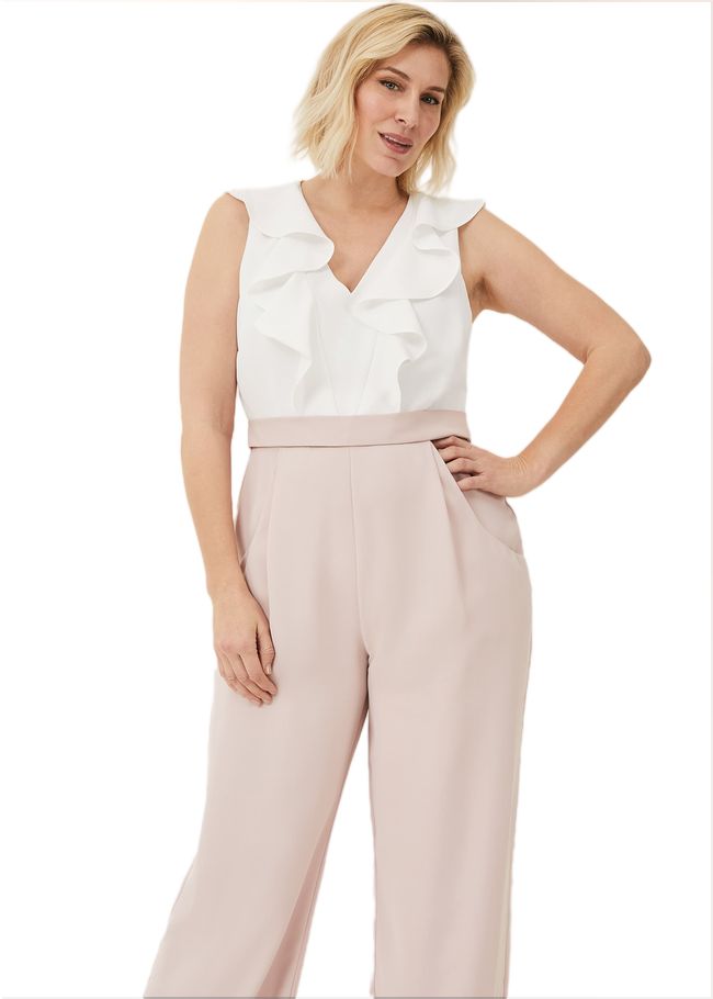  Linda Frill Jumpsuit Ivory/ Antique Rose 209041870