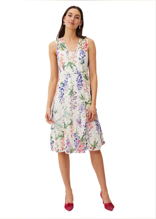  Lonnie Floral Fit And Flare Dress Ivory/Multi 209196931