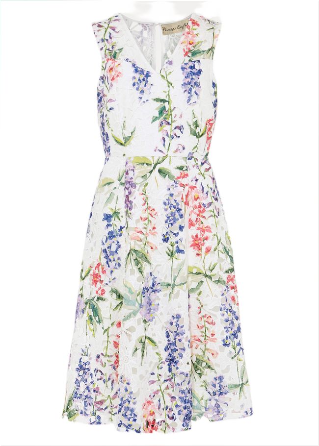  Lonnie Floral Fit And Flare Dress Ivory/Multi 209196931