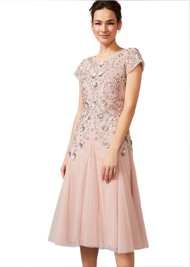  Celia Embellished Tulle Dress Pale Pink 209239785