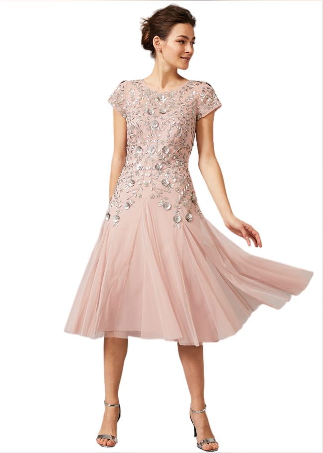  Celia Embellished Tulle Dress Pale Pink 209239785