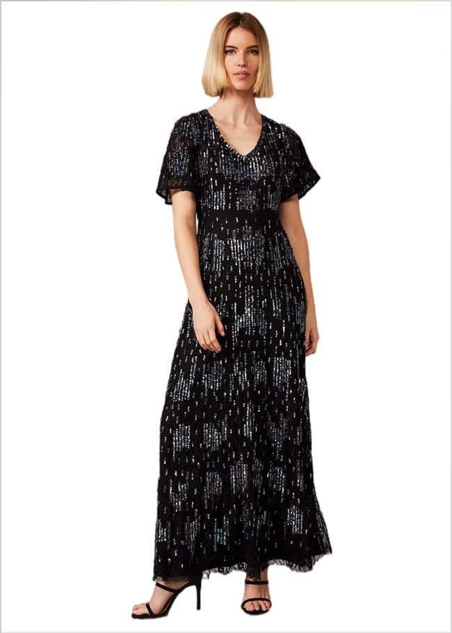  Clarabelle Sequin Embelished Maxi Dress Black/Multi 209498492