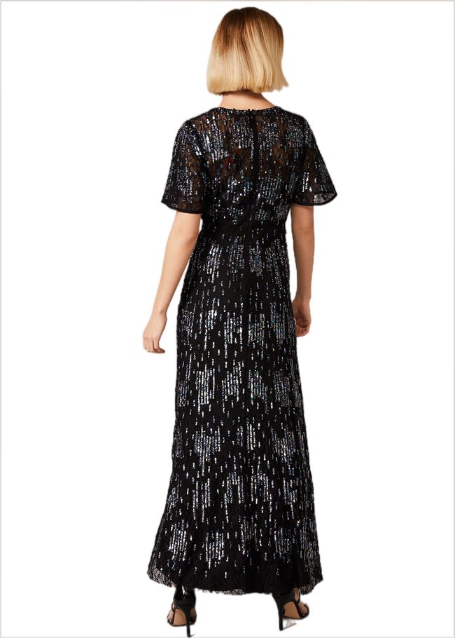  Clarabelle Sequin Embelished Maxi Dress Black/Multi 209498492