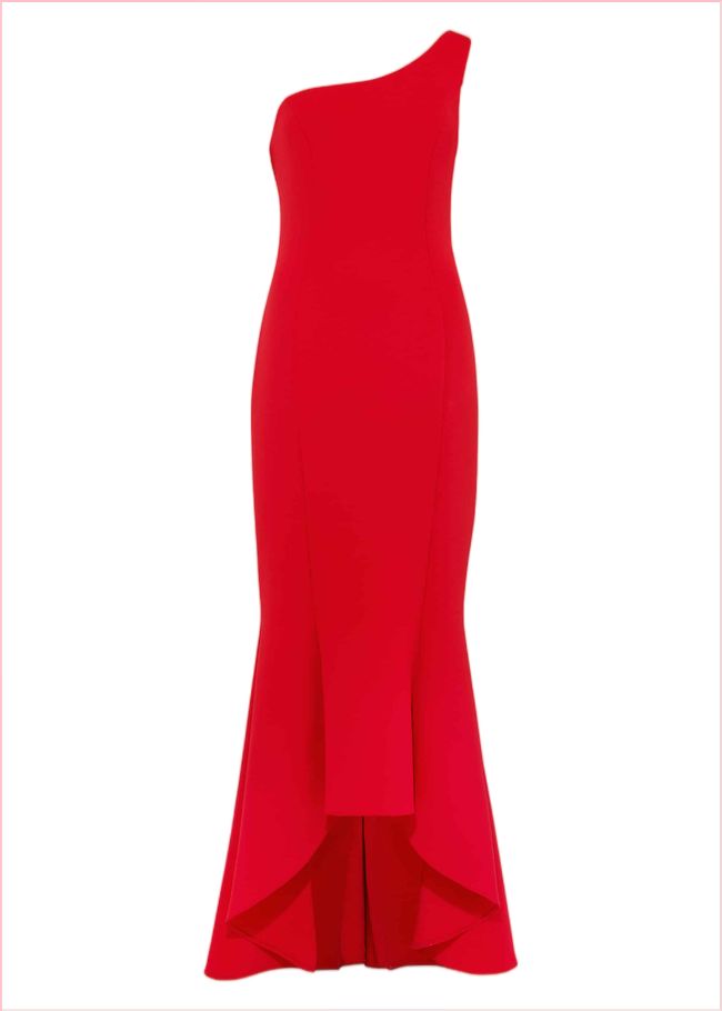  Dahlia One Shouldered Scuba Dress Scarlet 209514731