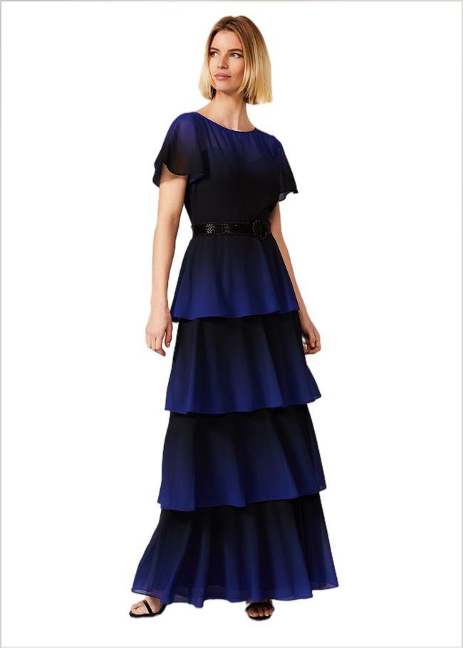  Rosalie Dipdye Tiered Dress Black/Cobalt 209617528