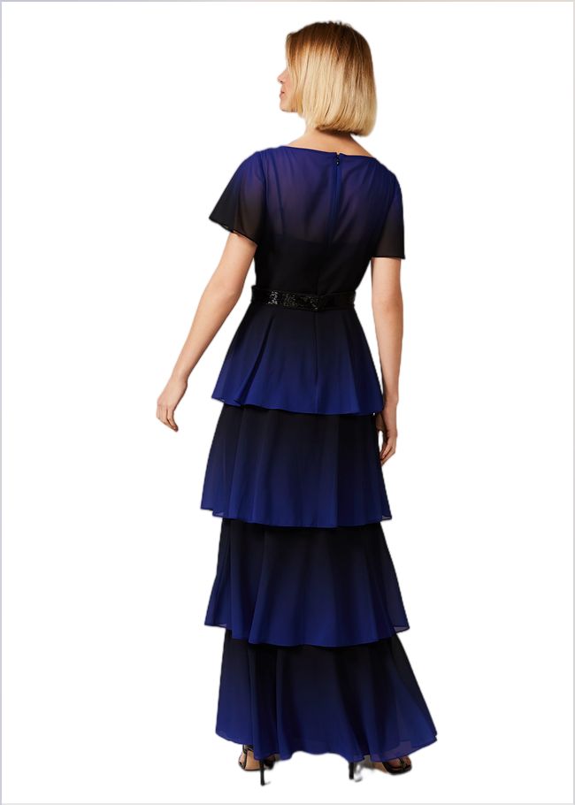  Rosalie Dipdye Tiered Dress Black/Cobalt 209617528