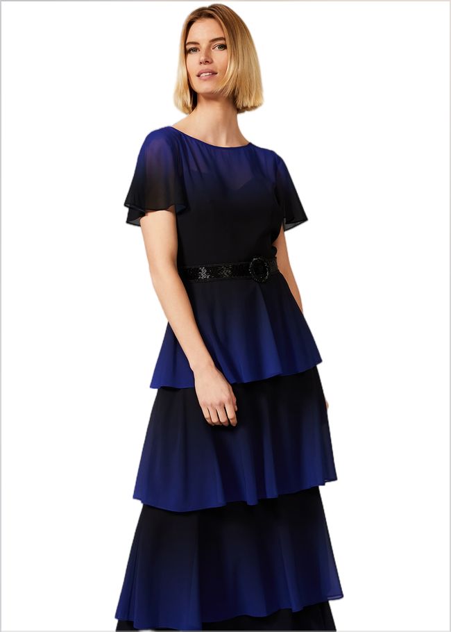  Rosalie Dipdye Tiered Dress Black/Cobalt 209617528