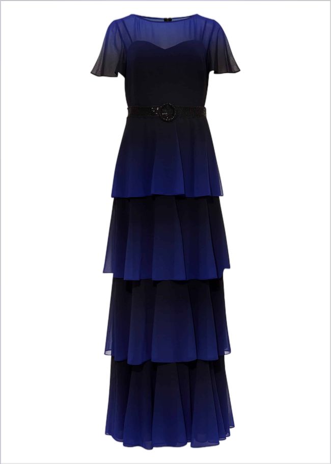  Rosalie Dipdye Tiered Dress Black/Cobalt 209617528