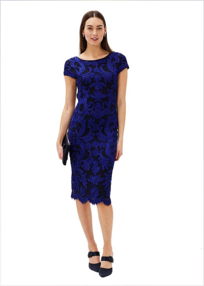  Saphy Tapework Dress Navy/Cobalt 220042017