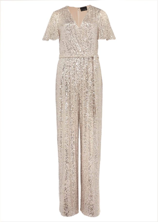  Alessandra Sequin Embellished Jumpsuit Silver 220046065