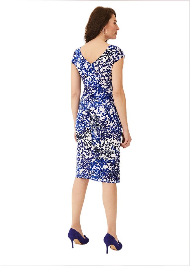  Arielle Contrast Print Jersey Dress Cerulean/Almond 220051025