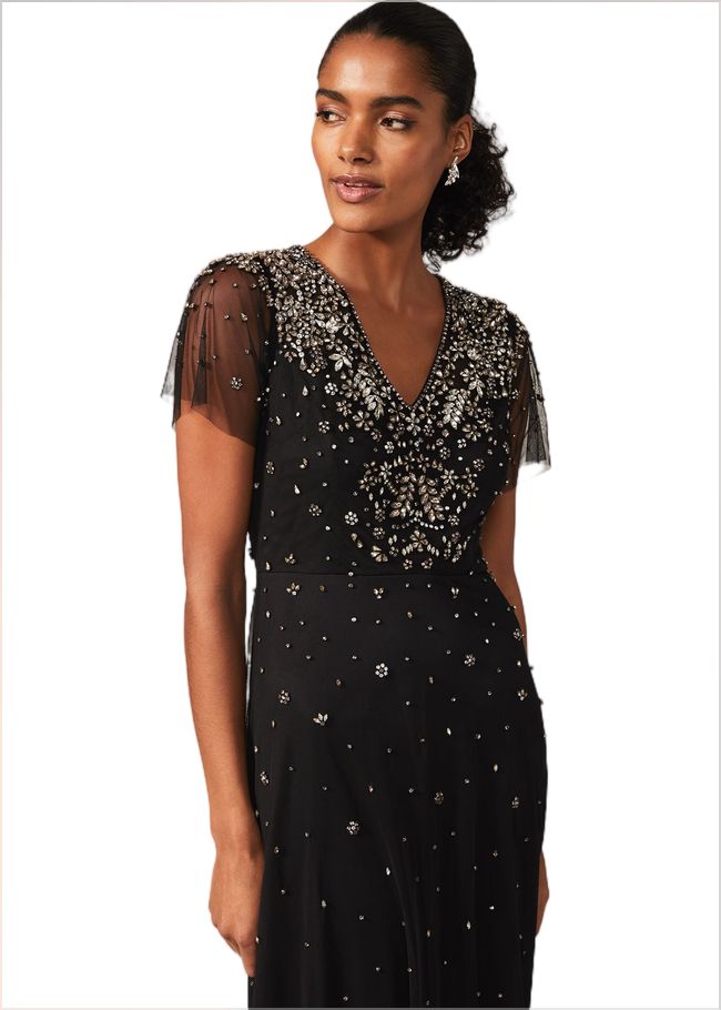  Pascale Jewelled Tulle Dress Black 220069050