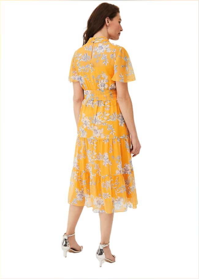  Emmalyn Tiered Georgette Dress Canary 220084941