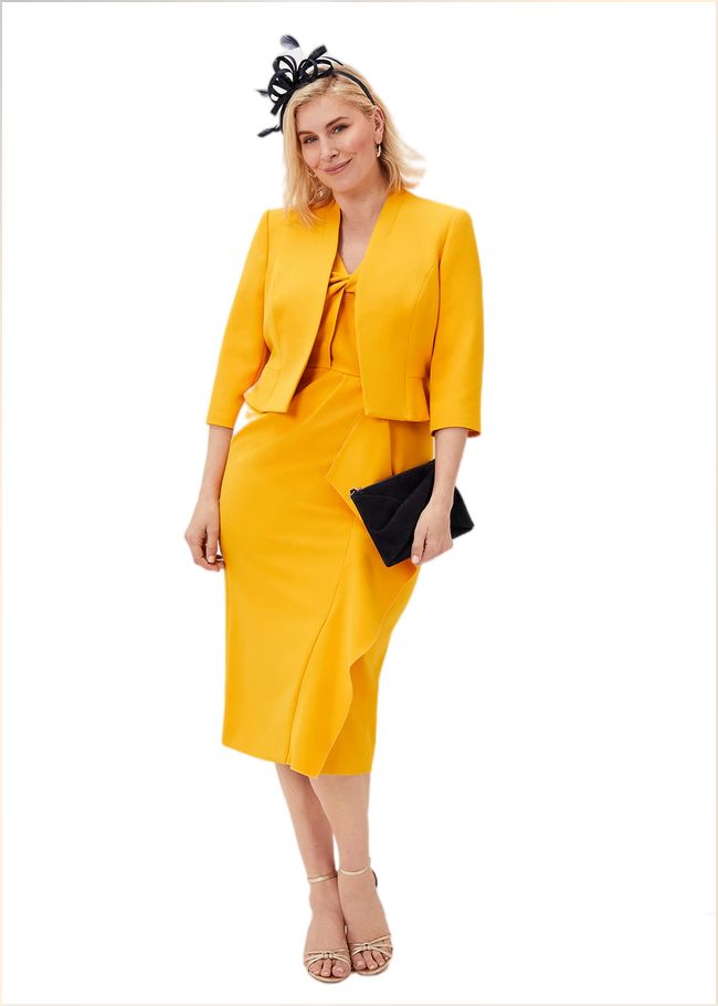  Rosalyn Twist Frill Dress Canary 220119941