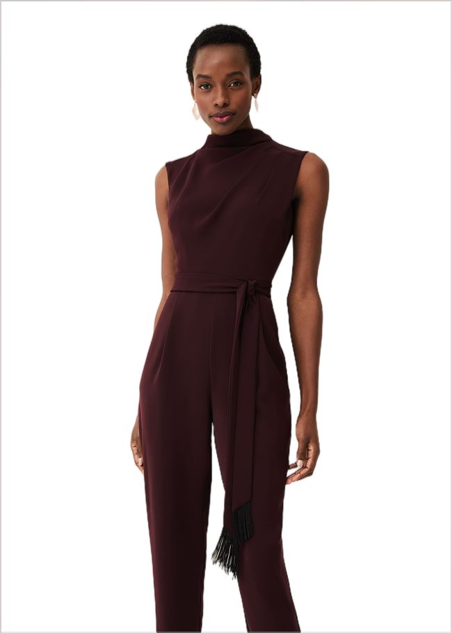  Zinnia Cowl Neck Jumpsuit Wine 220176257