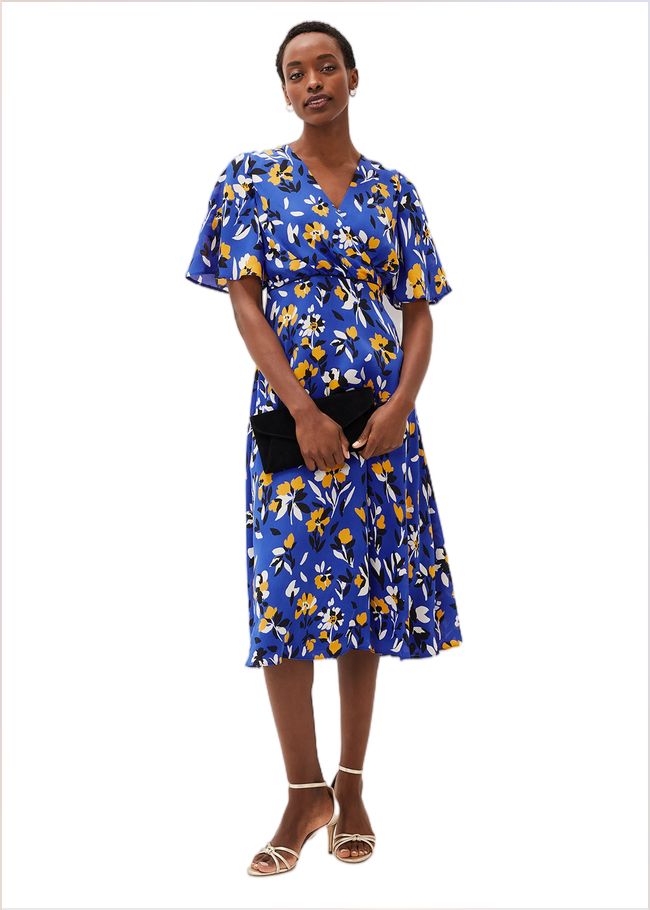  Jayla Floral Printed Dress Cerulean/Almond/Canary 220188095