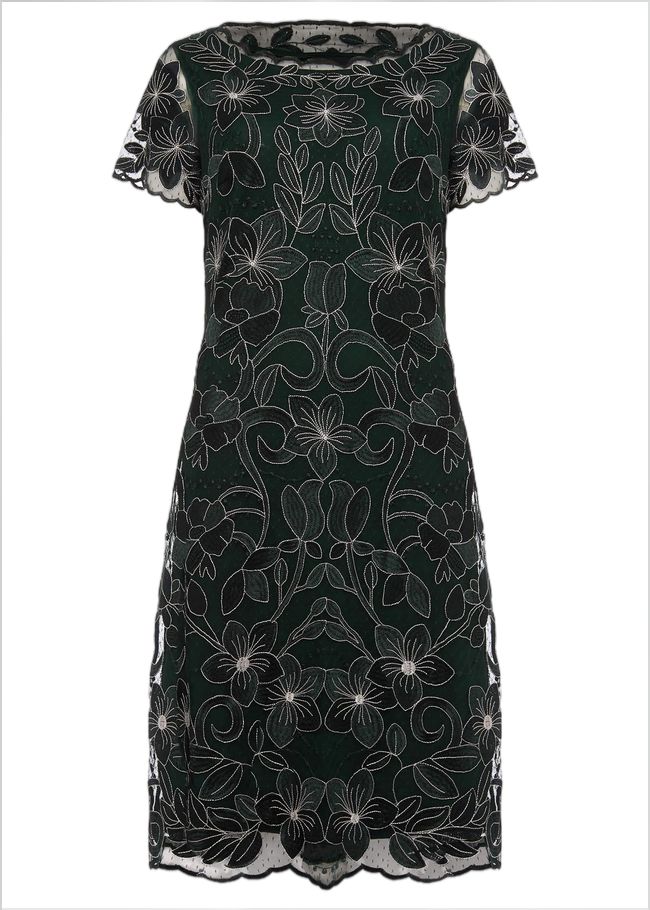  Nessa Embroidered Dress Pine/Pearl 220205096