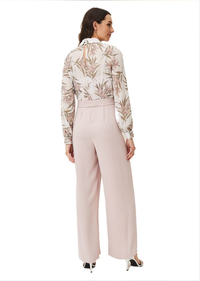  Gracen Palm Print Bodice Jumpsuit Ivory/ Antique Rose 220249870