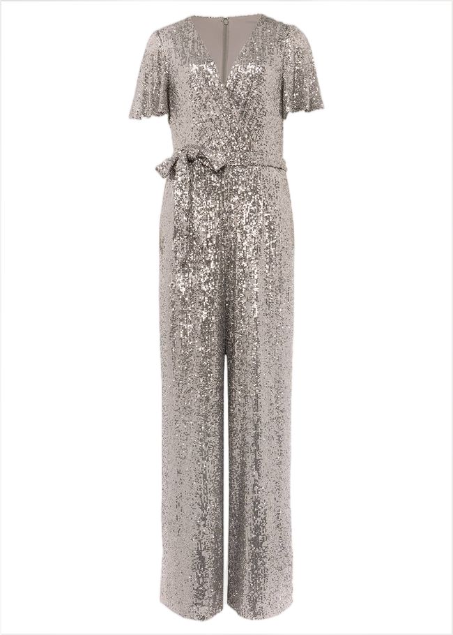  Allesandra Sequin Jumpsuit Pewter 220301827