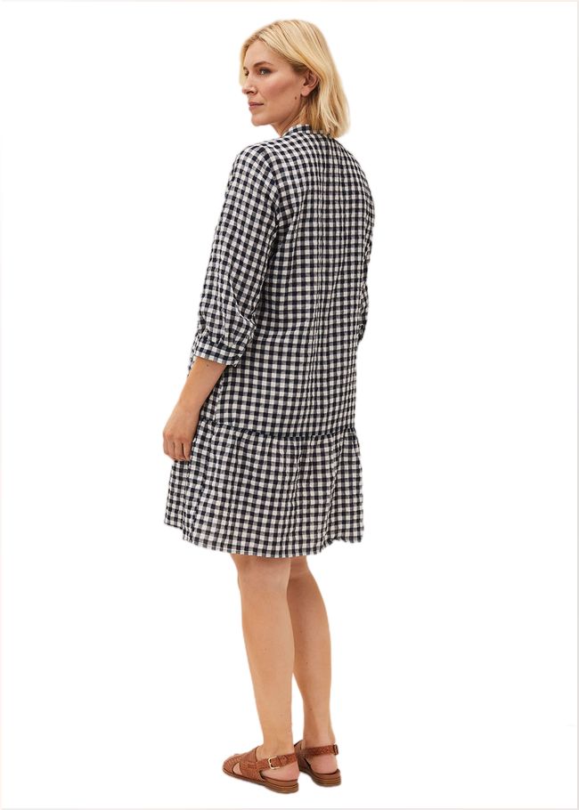  Oona Gingham Swing Dress Navy/White 220361001