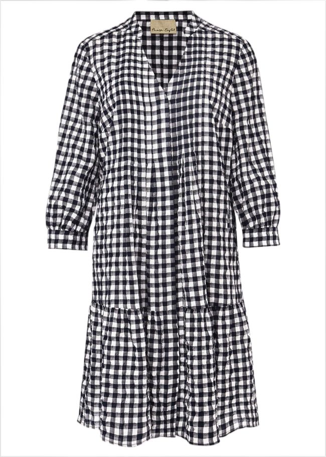  Oona Gingham Swing Dress Navy/White 220361001