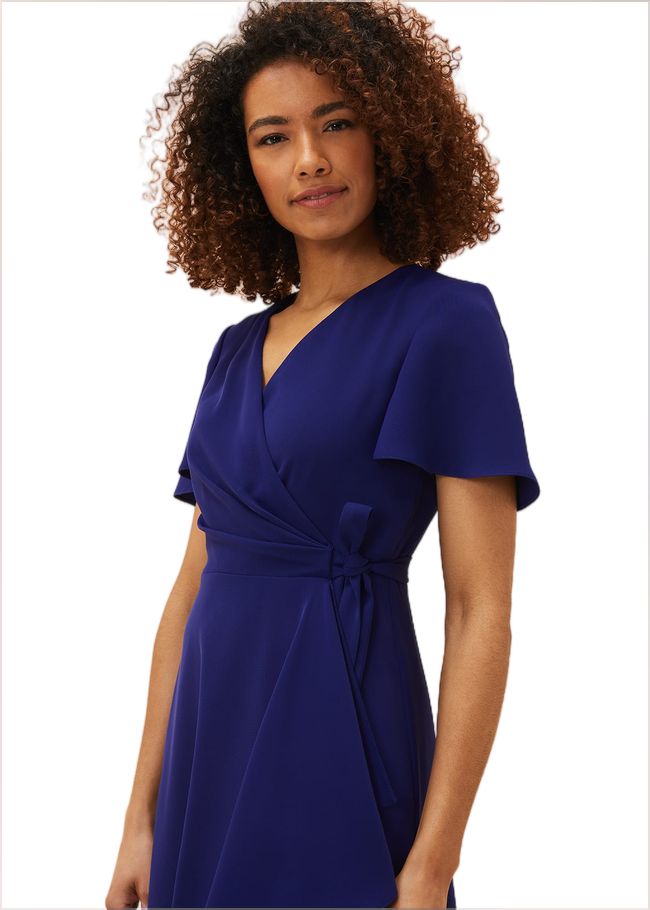  Julissa Ruffle Wrap Midi Dress Royal Blue 220370619