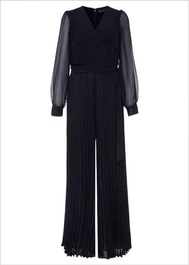  Phoebe Pleated Jumpsuit Navy 220390351