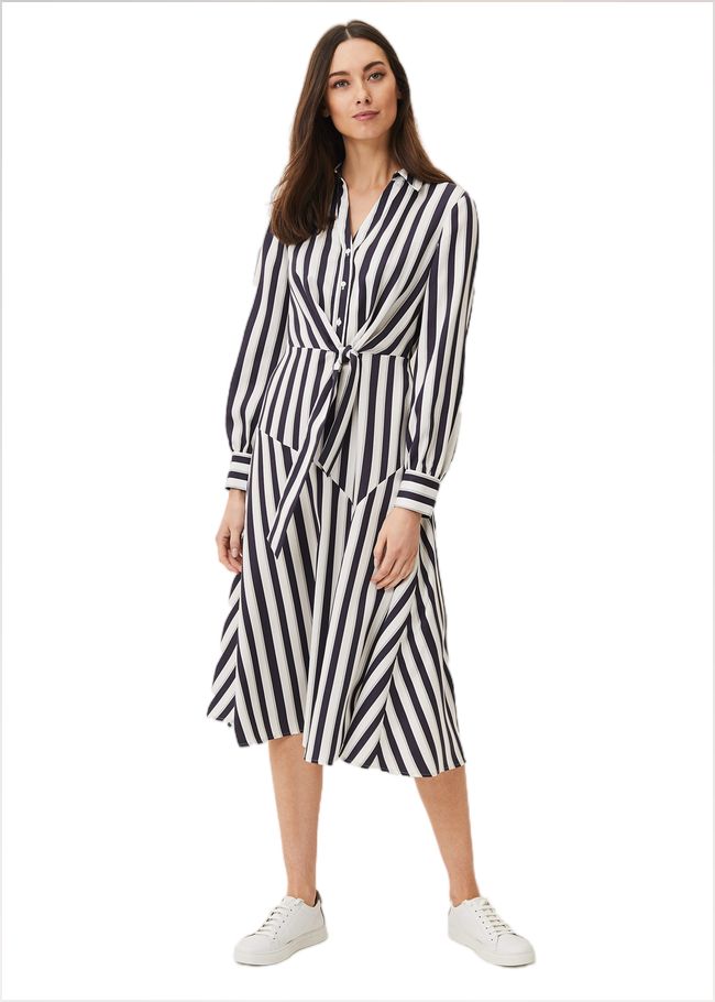  Dasha Stripe Dress Navy/Ivory 220426287