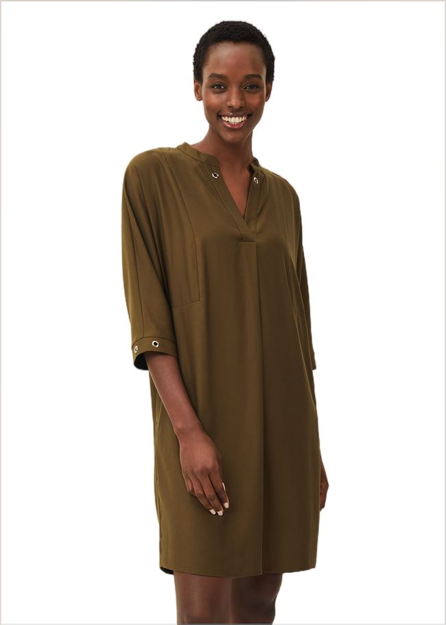  Kiran Eyelet Tunic Dress Khaki 220435507