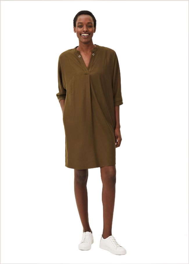  Kiran Eyelet Tunic Dress Khaki 220435507