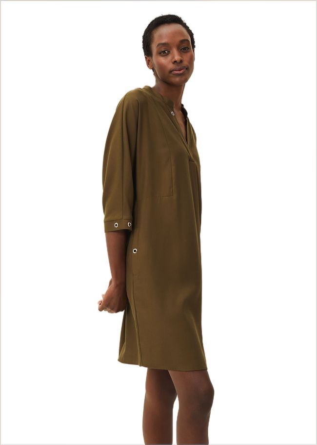  Kiran Eyelet Tunic Dress Khaki 220435507