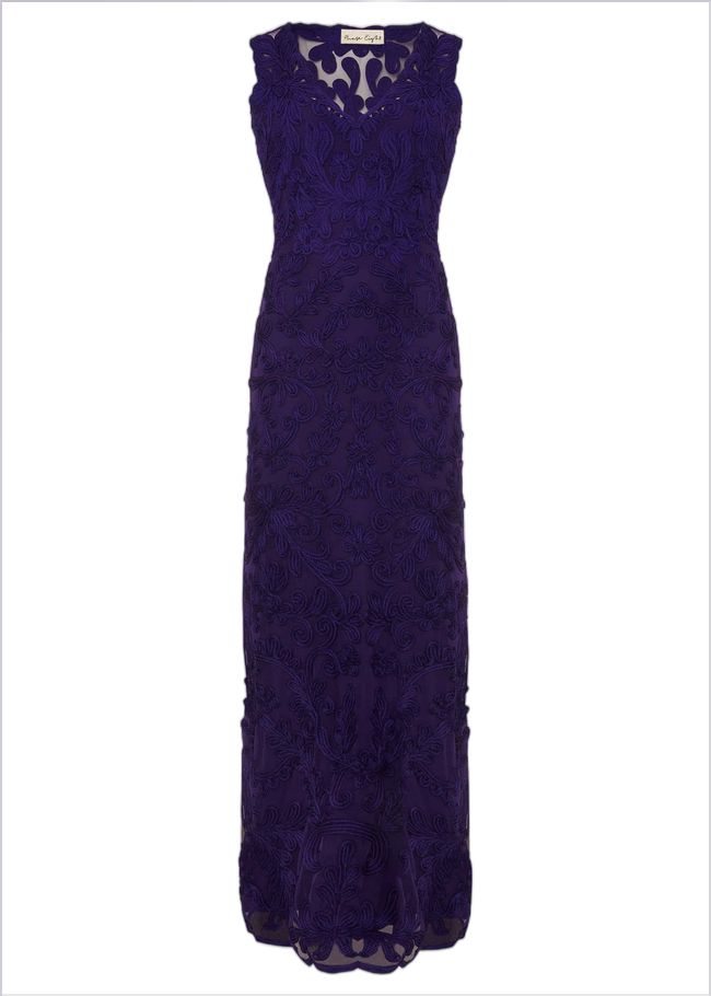  Osanne Tapework Lace Maxi Dress Violet 220437700