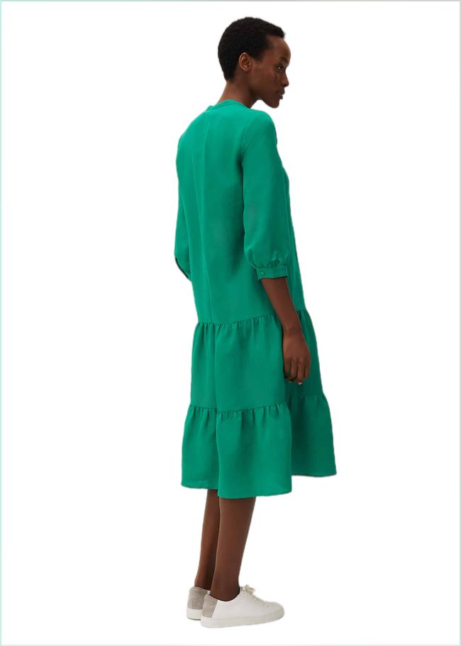  Penele Linen Midi Dress Green 220445693