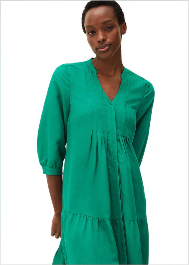  Penele Linen Midi Dress Green 220445693