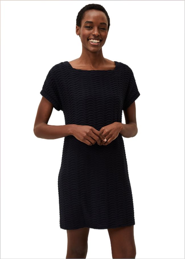  Starla Textured Tunic Dress Navy 220457351