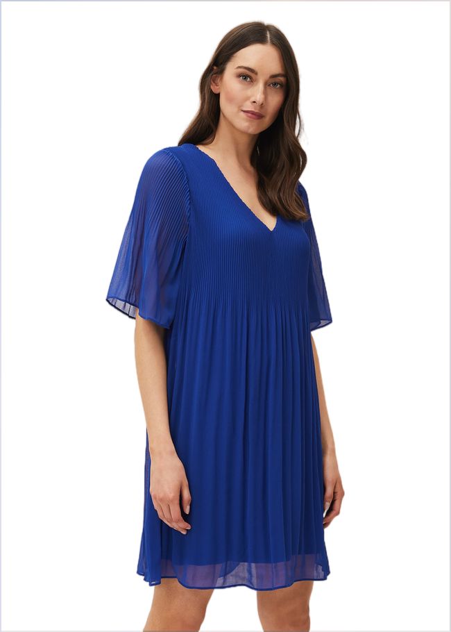  Ella Pleat Dress Cobalt 220472751