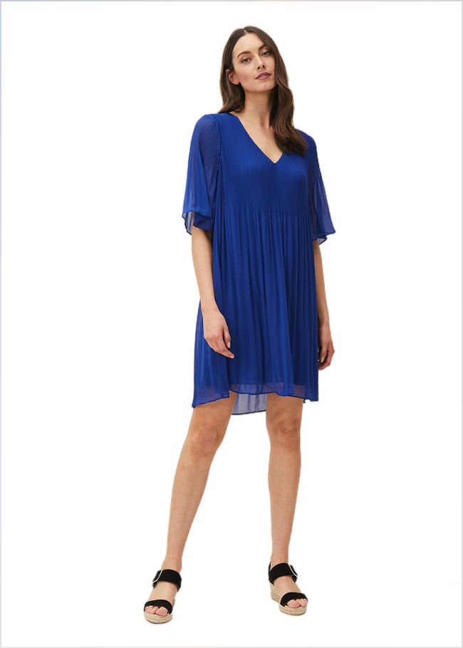  Ella Pleat Dress Cobalt 220472751