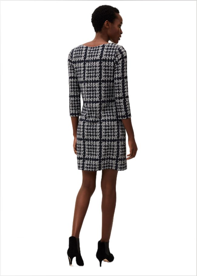  Amani Houndstooth Check Tunic Dress Navy/Grey 220478938