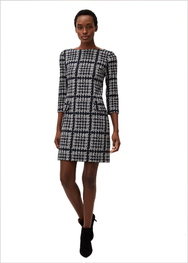  Amani Houndstooth Check Tunic Dress Navy/Grey 220478938