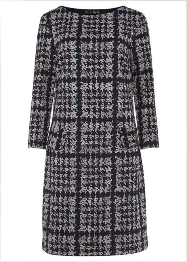  Amani Houndstooth Check Tunic Dress Navy/Grey 220478938